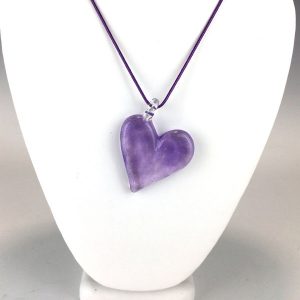 Purple Flat Heart Pendant